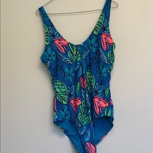Aerie one piece full coverage blue swimsuit XL